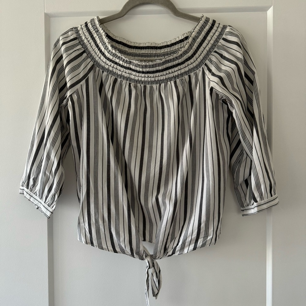 Dynamite grey and white striped top